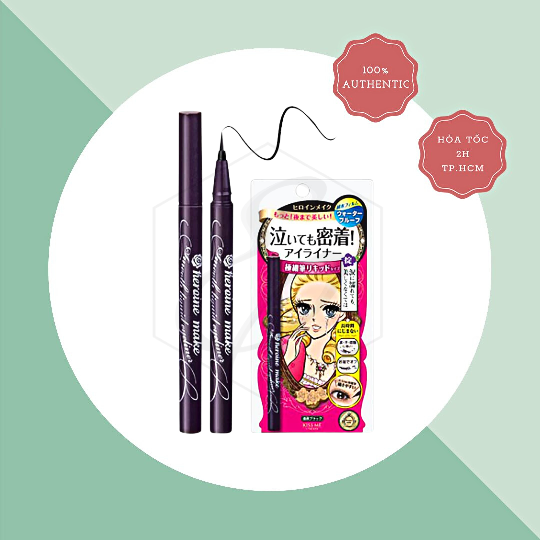 Bút Kẻ Mắt Nước Isehan Heroine Kiss Me Smooth Liquid Eyeliner #Black